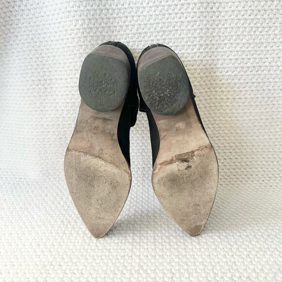 LD Tuttle The Marble Twist Knot Black Leather Pointed Ankle Boot Booties 37 - Picture 10 of 12